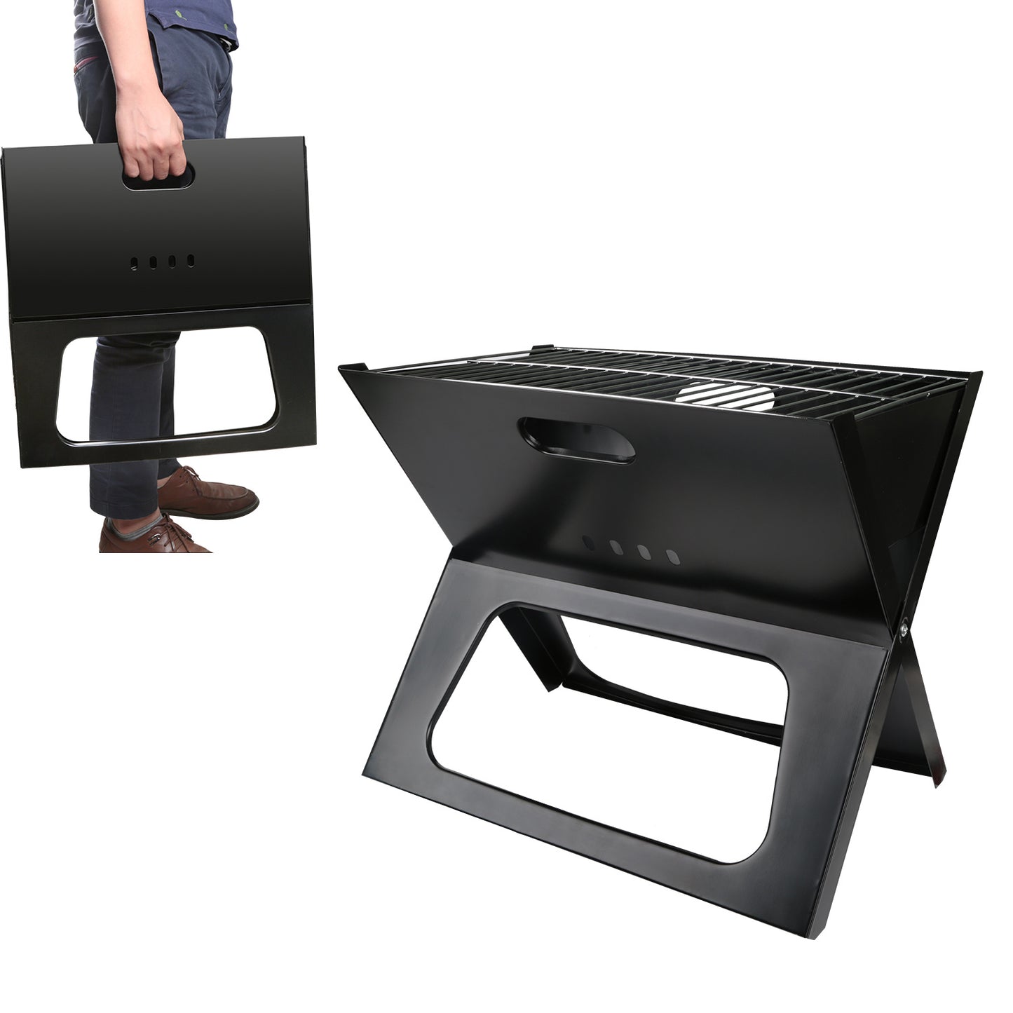 1Pc Portable BBQ Barbecue Grill Foldable Charcoal Grill Camping Garden Outdoor Travel