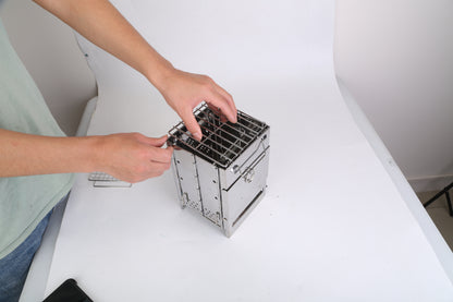 1Pc Portable Backpacking Stove For Camping Hiking Picnic BBQ Outdoor Cooker Folding Travel Charcoal Stove With Handle Carry Bag 2 Bolts