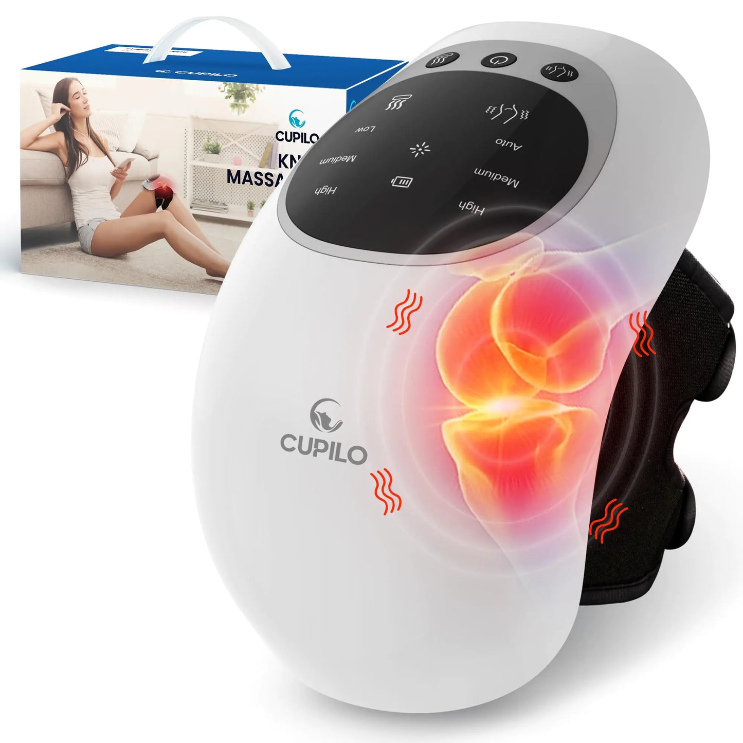 CuPiLo Knee Massager with Heat - FSA or HSA EligibleHeating and Vibrating Pain Relief Knee Massager for ArthritisSwelling Stiff Joints and Muscles InjuriesChristmas Gifts for MenWomen