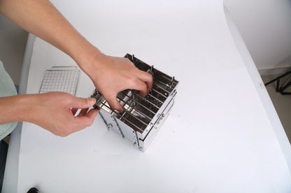 1Pc Portable Backpacking Stove For Camping Hiking Picnic BBQ Outdoor Cooker Folding Travel Charcoal Stove With Handle Carry Bag 2 Bolts